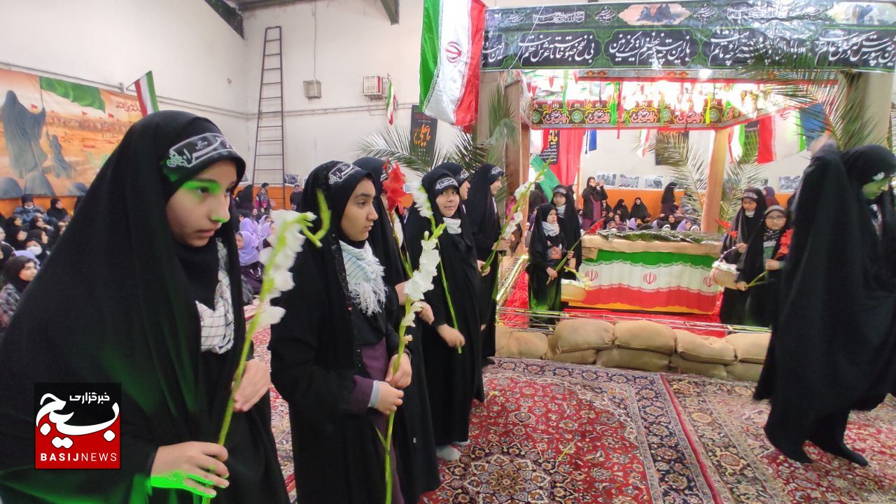 حضورپیکر شهید گمنام دفاع مقدس زینت بخش مدرسه‌ی دخترانه در آستانه اشرفیه