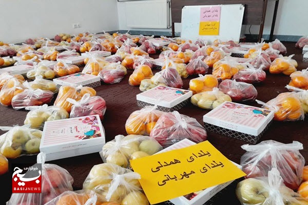 توزیع ۲۲۵ بسته یلدایی در پویش «یلدای همدلی، یلدای مهربانی» صالح‌آباد