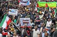 حماسه‌ی حضور مردم خمین در راهپیمایی روز قدس
