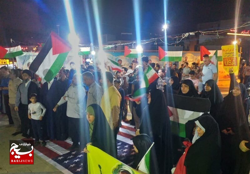 تجمع بوشهری‌ها در حمایت از حمله به اسرائیل