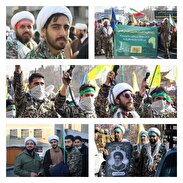 نگاهی متفاوت به رزمایش بزرگ فرهنگی-رزمی ۱۱۰ هزار نفری راهیان قدس و حماسه‌آفرینی طلاب و روحانیون بسیجی