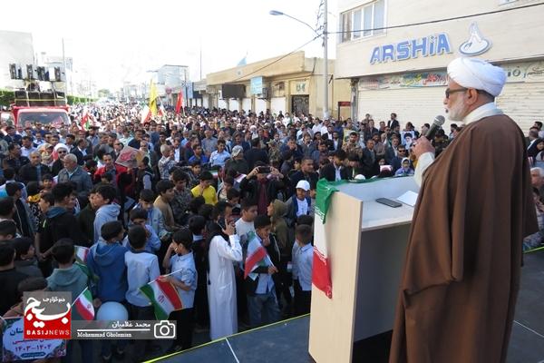 حضور باشکوه مردم کنگان در راهپیمایی ۲۲ بهمن