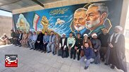 رونمایی از دیوار نگاره شهدای محور مقاومت یادبود شهید اسماعیل هنیه در تربت‌جام+فیلم و تصاویر
