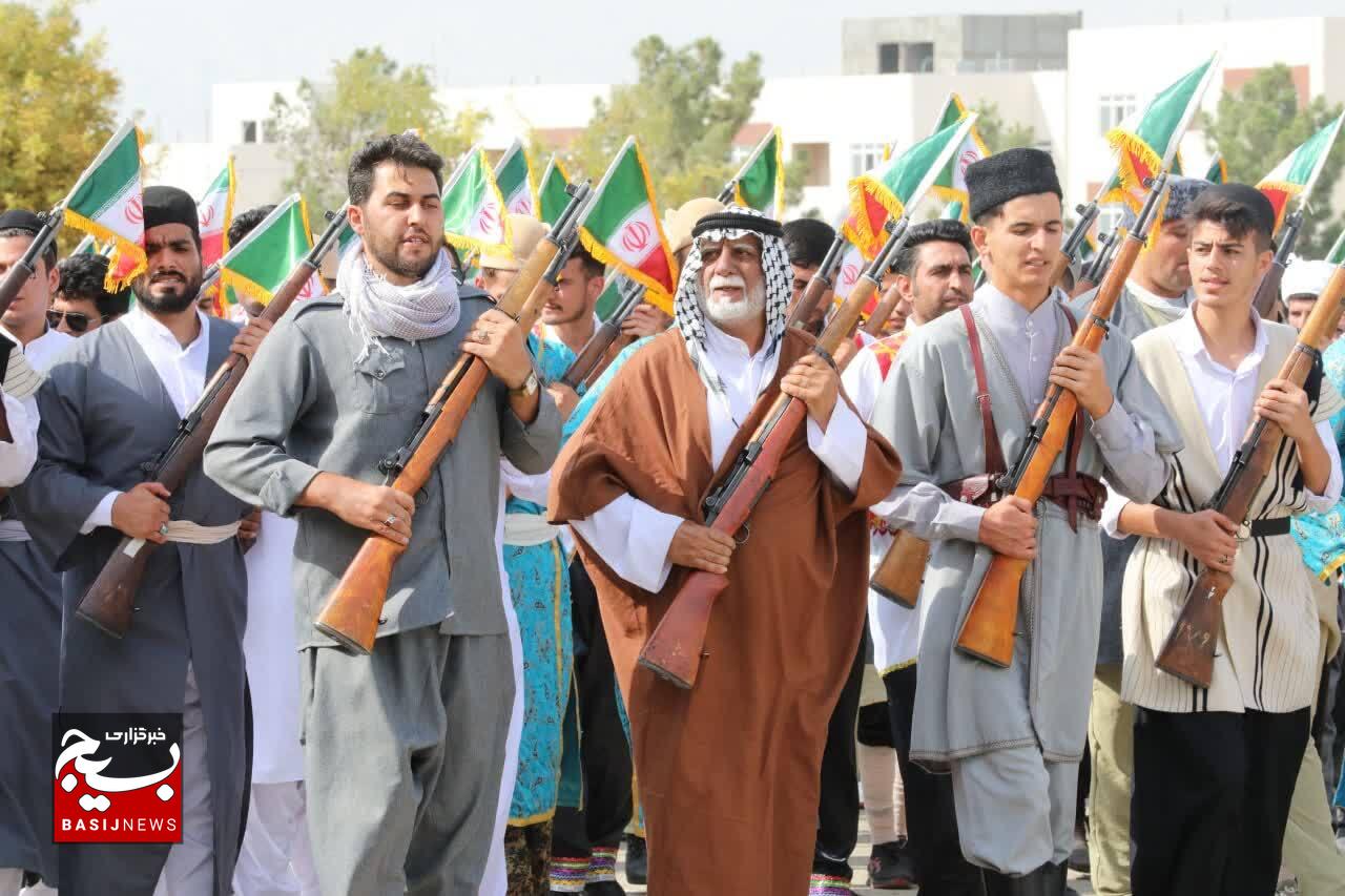 حضور بسیجیان عشایر در دانشکده شهید مطهری و آمادگی برای شرکت در‌رژه ۳۱ شهریور