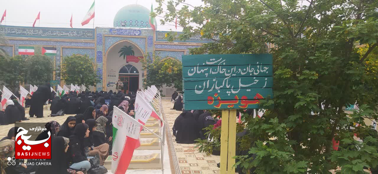 تصاویر زیبا و دیدنی از خلوت دانش اموزان دختر یاسوجی با شهدا در مناطق عملیاتی جنوب کشور + (تصاویر)