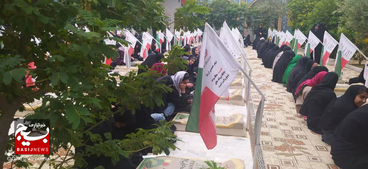 تصاویر زیبا و دیدنی از خلوت دانش اموزان دختر یاسوجی با شهدا در مناطق عملیاتی جنوب کشور + (تصاویر)