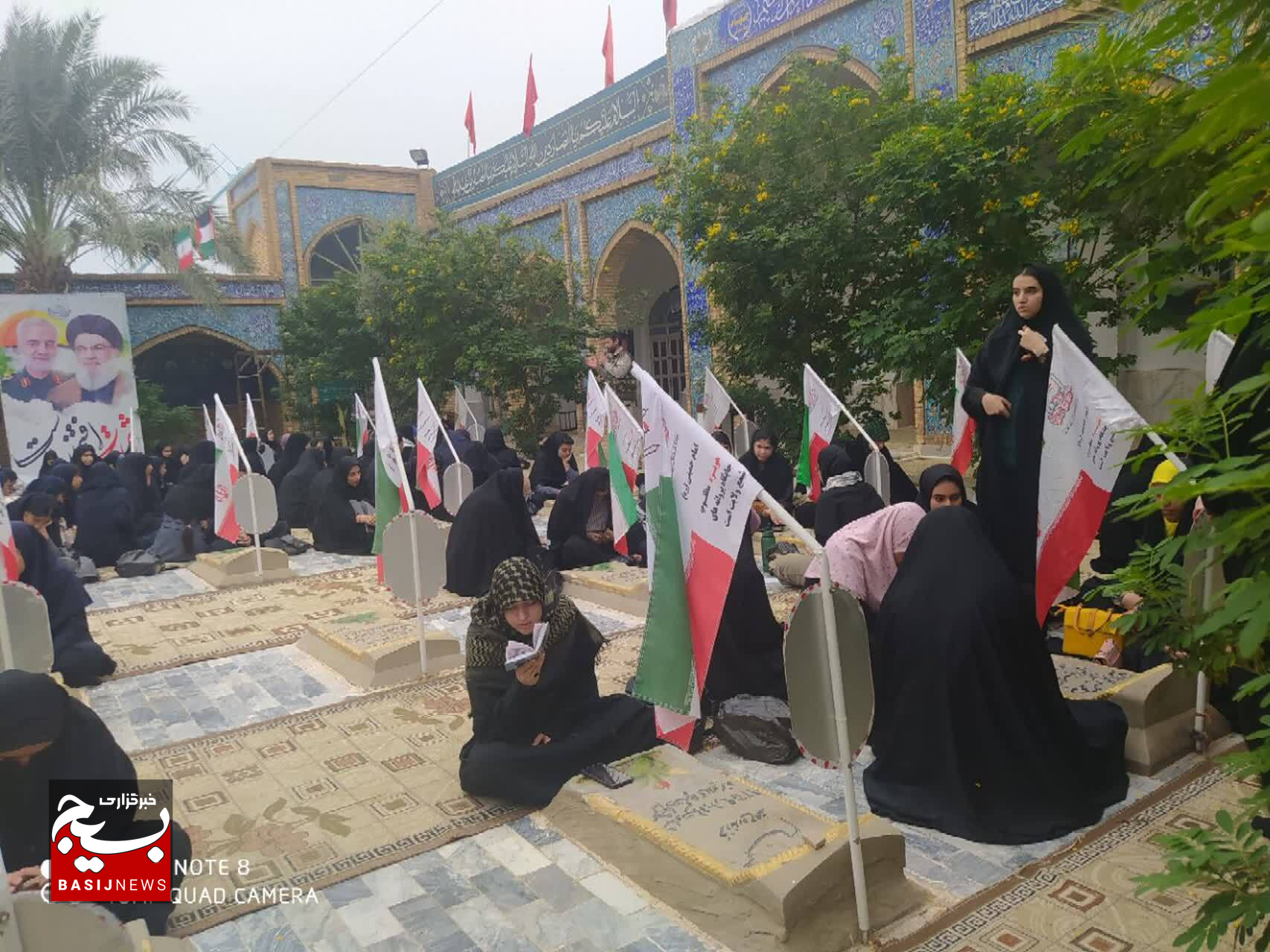 تصاویر زیبا و دیدنی از خلوت دانش اموزان دختر یاسوجی با شهدا در مناطق عملیاتی جنوب کشور + (تصاویر)