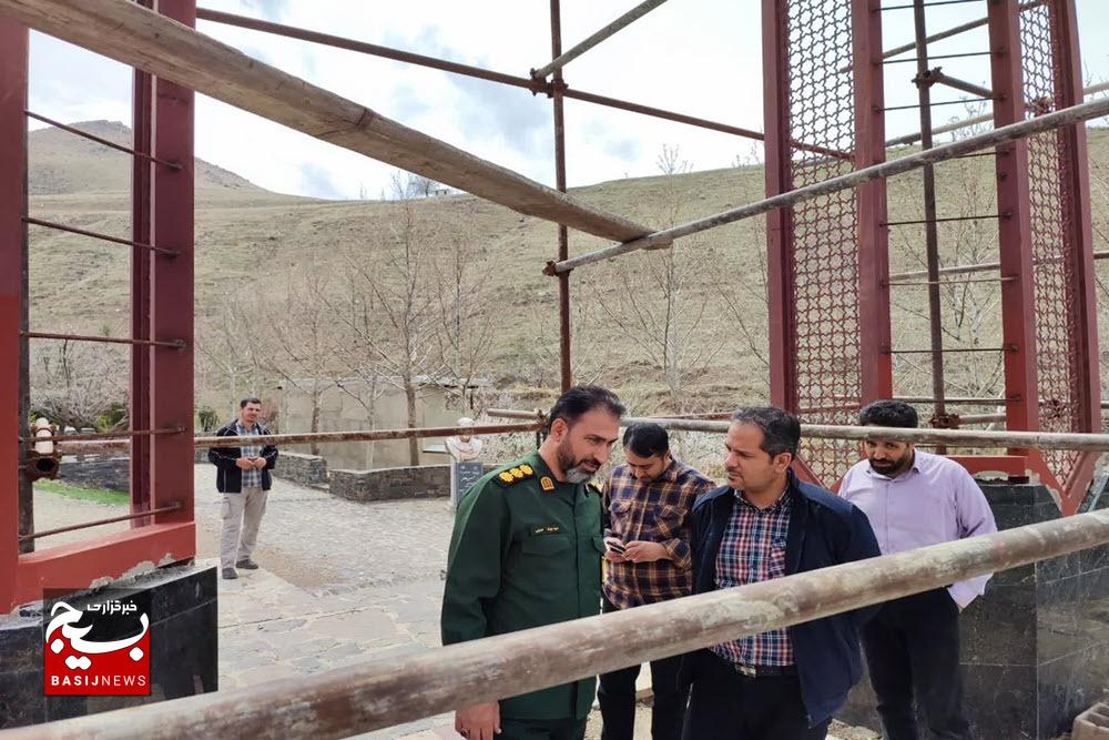 بازدید فرمانده سپاه ناحیه همدان از روند ساخت یادمان شهدای منطقه در مراد بیک همدان