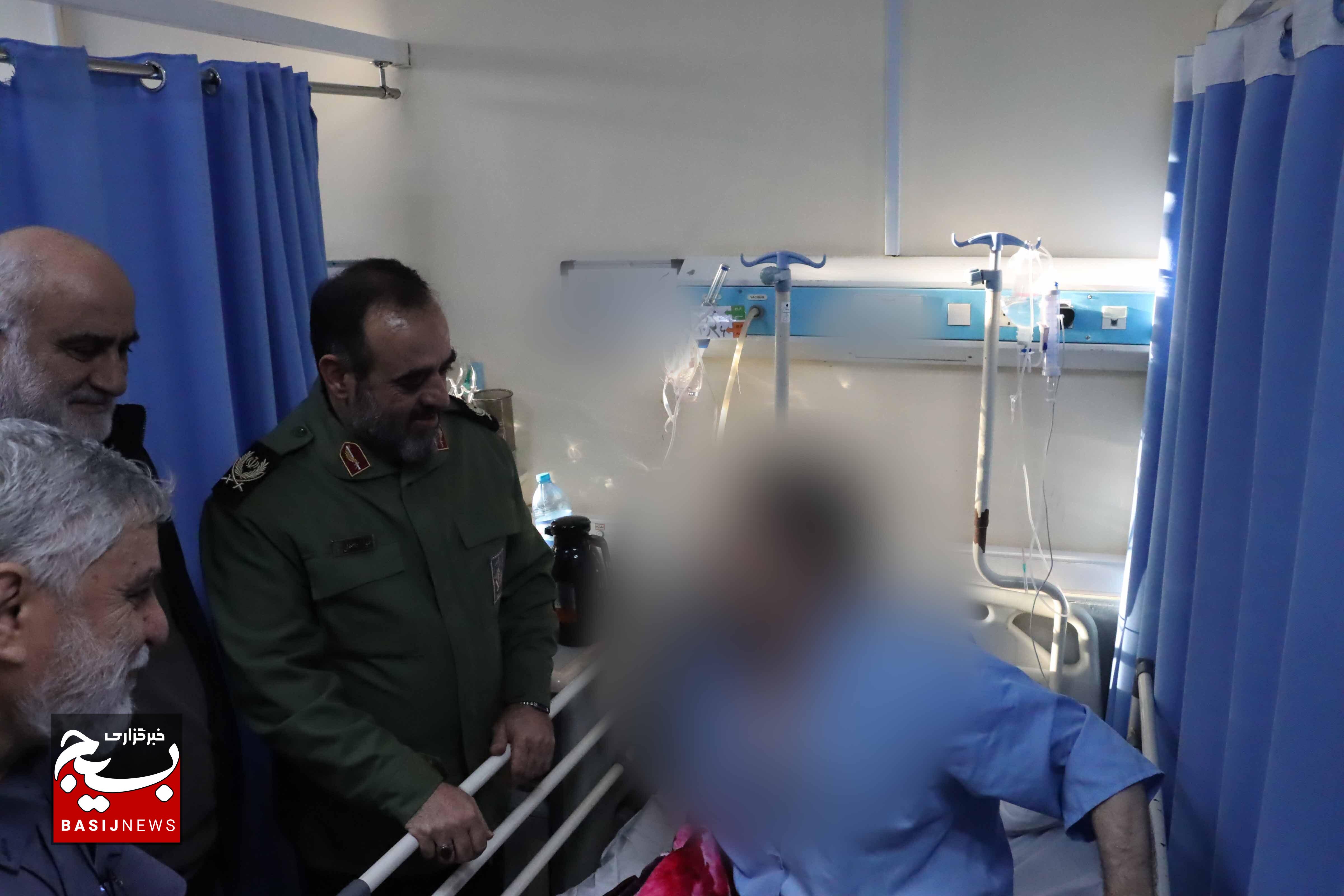 عیادت فرمانده سپاه قدس گیلان از مجروحان حافظ امنیت گیلانی