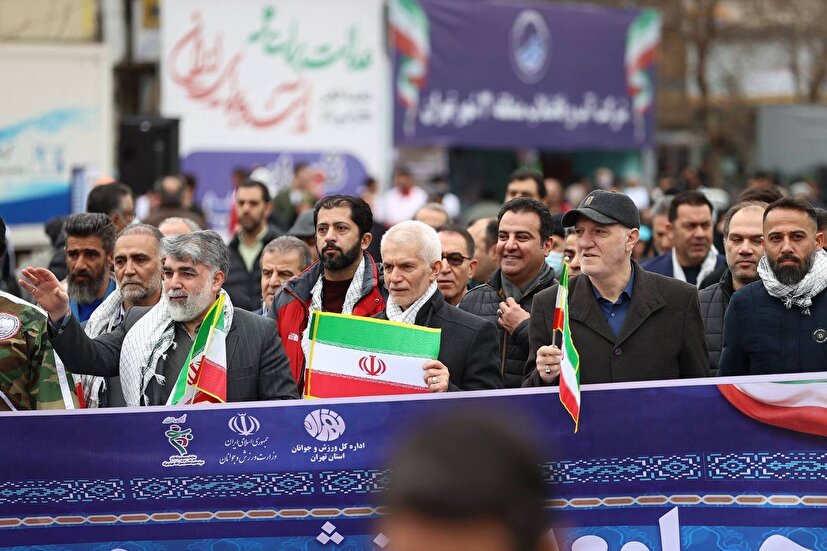 حضور جامعه ورزش در راهپیمایی ۲۲ بهمن