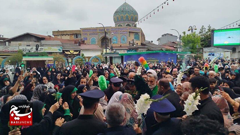 استقبال باشکوه از کاروان خادمین رضوی درآستانه اشرفیه و بندر کیاشهر