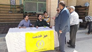 برگزاری میز خدمت بسیج سازندگی در نماز جمعه مهدیشهر