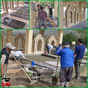 ساخت یادمان شهدای روستای کوشکک نوشهر با همت گروه جهادی شهید عمادالدین کریمی