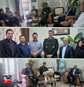 دیدار فرمانده ناحیه مقاومت بسیج نجف آبادبا خانواده شهید محسن دریانوش