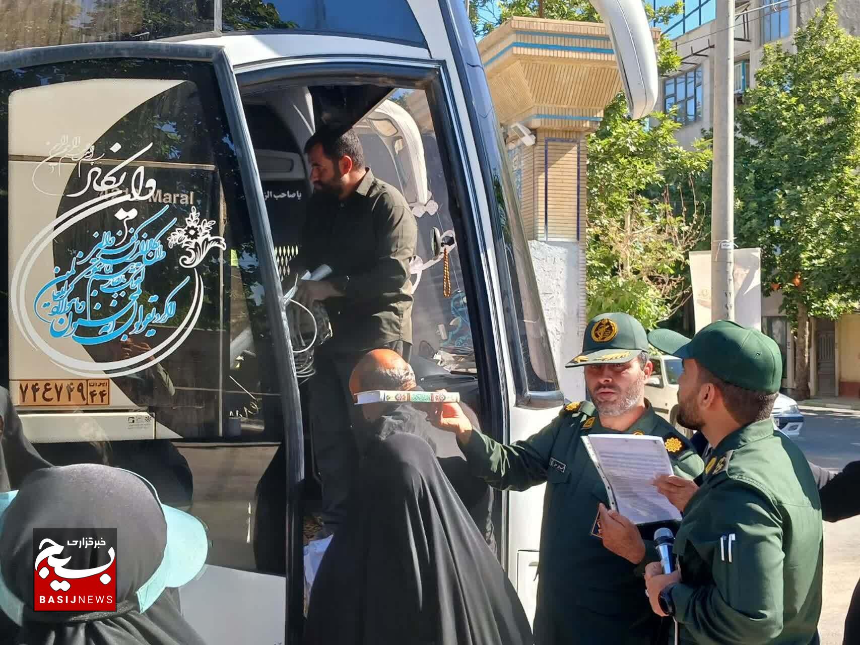 بدرقه زائران حرم مطهر امام خمینی  و راهیان نور از طرقبه شاندیز+عکس