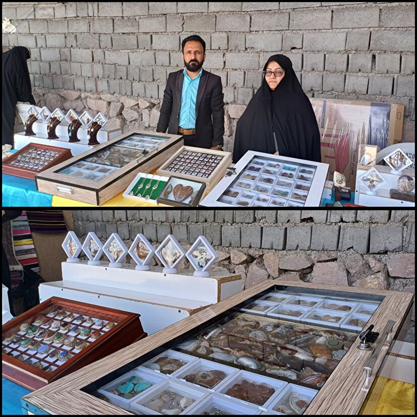 همت بلند بانوی بسیجی خوسفی در کمک به تولید و اشتغالزایی با هنر گوهر تراشی