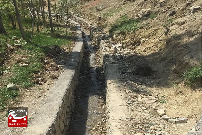 تحویل موقت کانال سنگ و ملات روستای اروانه