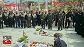 هم پیمانی جهادی استان البرز با شهدا در آرامگاه شهید حاجی زاده