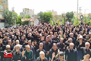 اجتماع عظیم عزاداران حسینی دیار آیت‌الله بهاری در روز تاسوعا