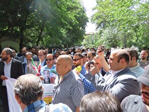 گزارش تصویری/ تجمع اعتراضی ورزشکاران ایرانی مقابل دفتر سازمان ملل در تهران