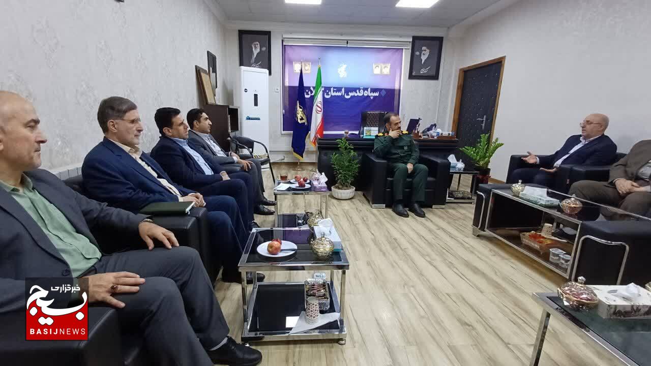 دیدار مدیران بنیاد شهید گیلان با فرمانده سپاه قدس استان به‌مناسبت هفته دفاع مقدس