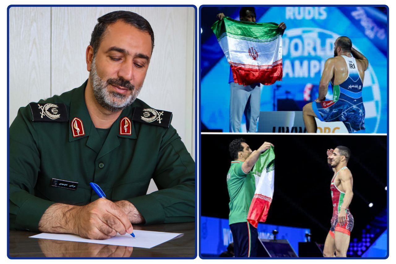 فرمانده سپاه حضرت روح‌الله قهرمانی تیم ملی کشتی را تبریک گفت