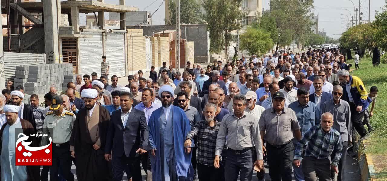 فریاد همبستگی با غزه در جیرفت؛ راهپیمایی بشارت نصر برگزار شد