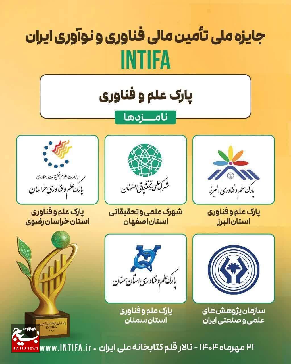 راهیابی پارک علم و فناوری استان البرز، به جمع پنج پارک برتر کشور برای کسب جایزه ملی تأمین مالی فناوری و نوآوری ایران راهیابی پارک علم و فناوری استان البرز، به جمع پنج پارک برتر کشور برای کسب جایزه ملی تأمین مالی فناوری و نوآوری ایران