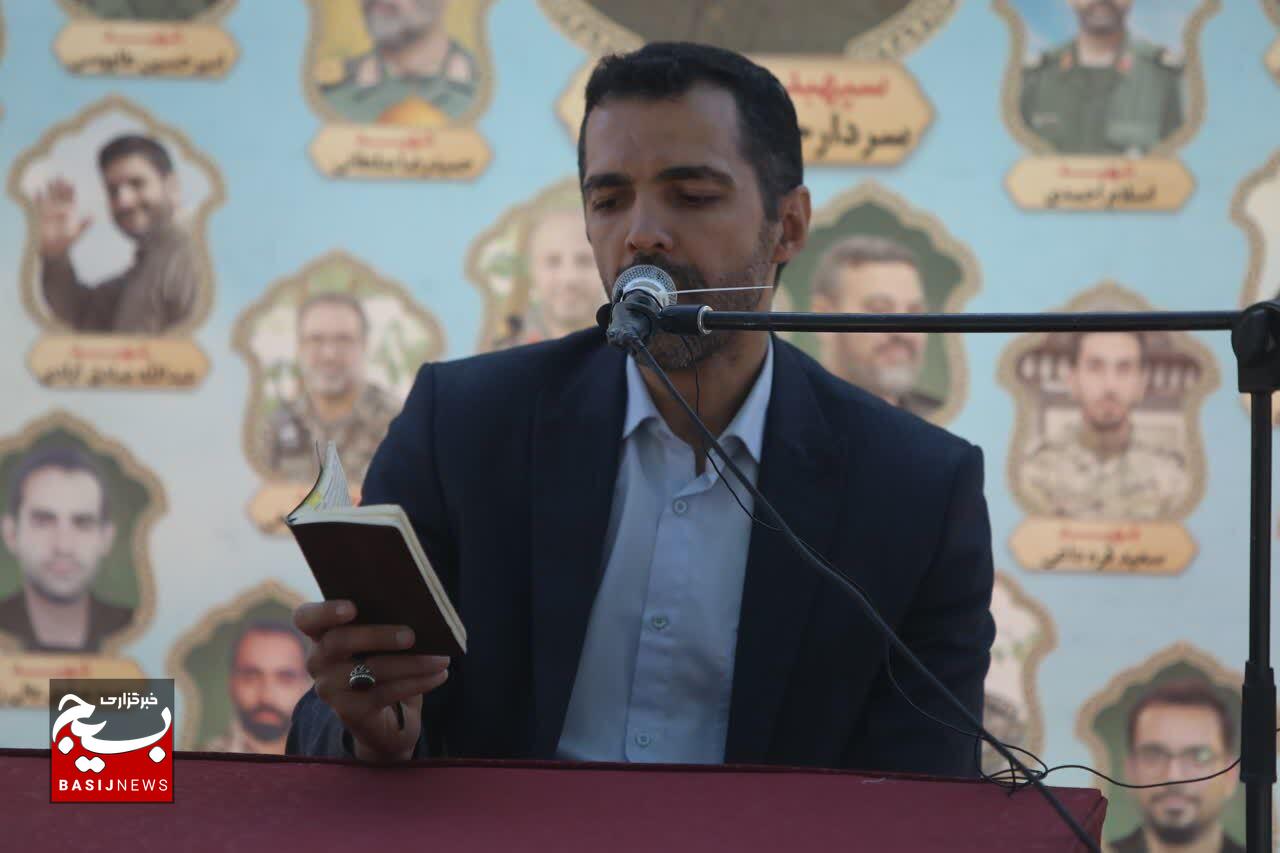 مراسم غبارروبی و زیارت شهدای اقتدار بسیج در جنگ تحمیلی ۱۲ روزه