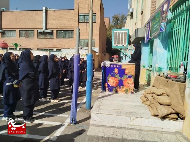 مراسم بازگشایی دبستان شهید دستغیب با حضورفرمانده بسیج دانش آموزی