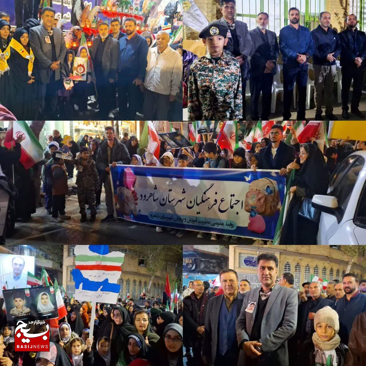 اجتماع بزرگ فرهنگیان و دانش‌آموزان شاهرود در چهلم رهبر شهید انقلاب