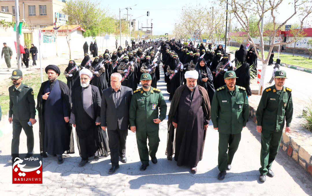 رژه نظامی بانوان بسیجی بخش رضویه شهرستان مشهد