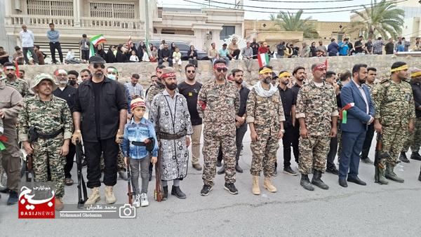 رزمایش جان فدا برای ایران امام رضا در کنگان/ جان فدائیان ایران اسلامی آماده نبرد با دشمنان هستند