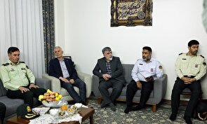 دیدار مسئولان ورزش و فراجا با خانواده شهید ورزشکار نیروی انتظامی + تصاویر