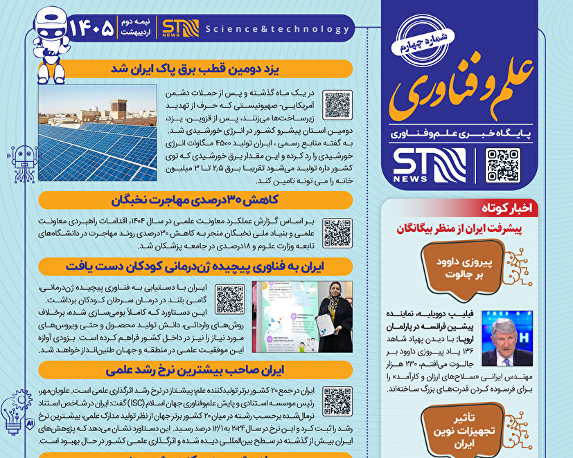 انتشار شماره چهارم نشریه «علم و فناوری» با تمرکز بر پیشرفت‌های راهبردی کشور