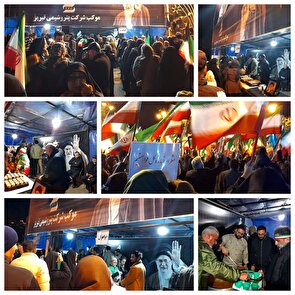 برپایی ایستگاه صلواتی در ائل‌گلی تبریز به مناسبت گرامیداشت شهدای جنگ تحمیلی و اربعین شهادت رهبر انقلاب