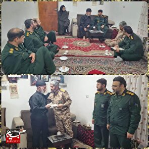 دیدار مسئولان سپاه کربلا با خانواده شهیدان شریف کاظمی در عباس‌آباد