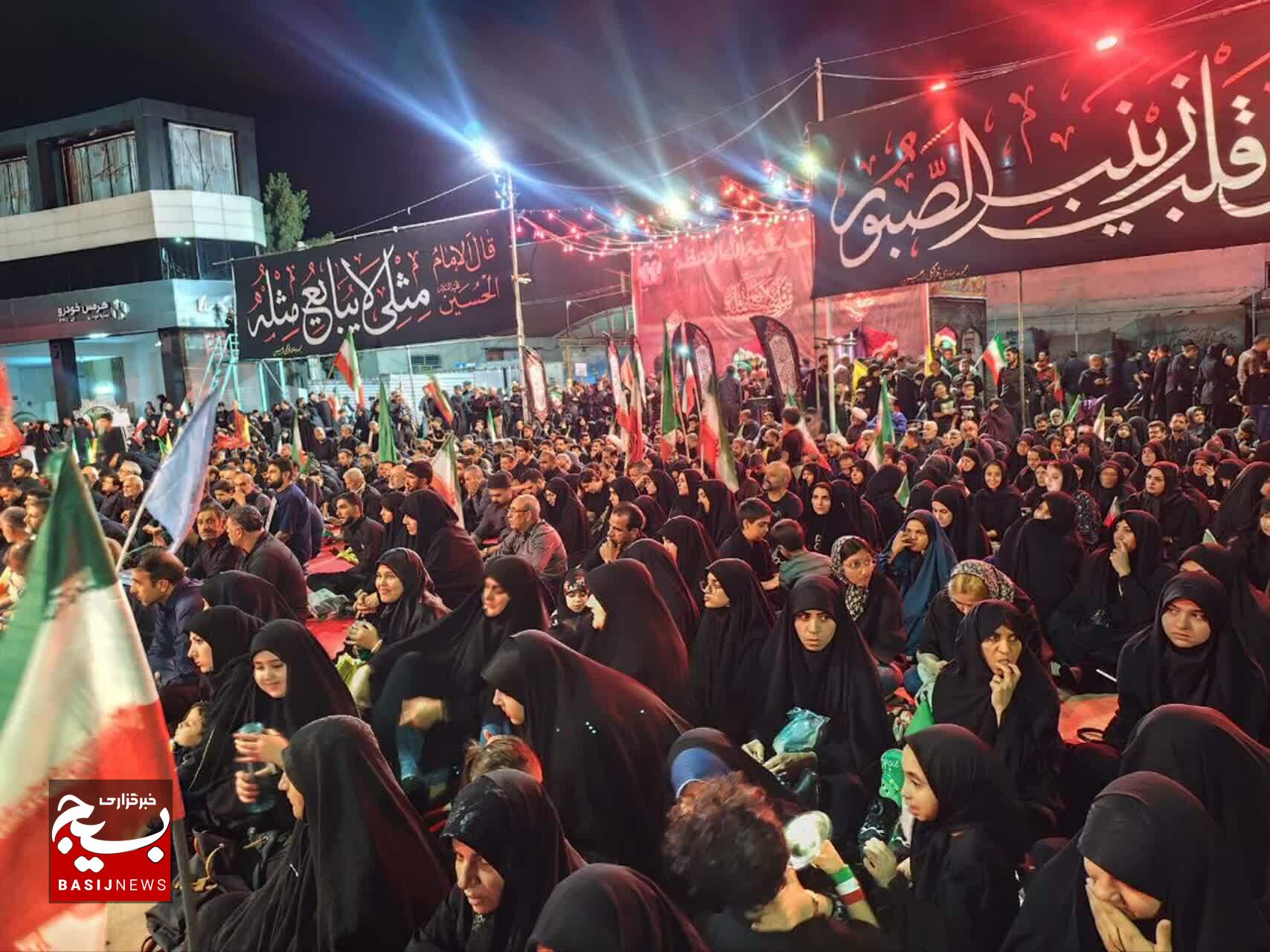 در شب هفتم محرم؛ میدان کوثر غرق در عزا و عشق حسینی