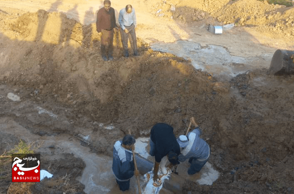 وقوع شکستگی خط انتقال آب شرب شهر اولتان و روستاهای  پارس‌آباد توسط پیمانکار راه