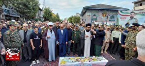 پیکر شهیدمدافع وطن«ستوان سوم سیناسیاه نژاد»در صومعه سرا تشییع و تدفین شد