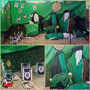 برگزاری نمایشگاه یاد شهدای واقعه کربلا در موکب‌ام العباس (س) روستای فیروز آباد بندر هندیجان