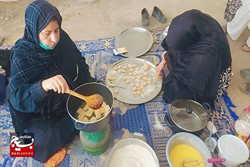 پخت نذری رضوی در ایستگاه صلواتی  به همت پایگاه محیا