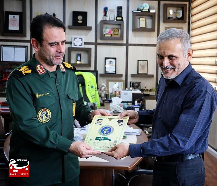 دیدار سردار سهندی فرمانده سپاه انصارالمهدی (عج) استان با رئیس دانشگاه علوم پزشکی زنجان 