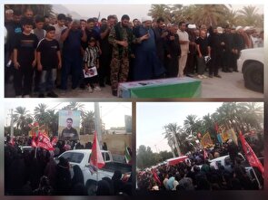 مراسم باشکوه تشییع شهید والامقام محمدرضا ساسان در شهرستان حاجی‌آباد برگزار شد