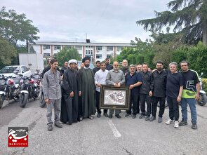 تجلیل هیئت موتورسواری سپاه و بسیج استان قم از سردار موحد در ستاد سپاه کربلا