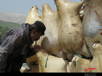 نحوه عبور از رودخانه با پوست گوسفند