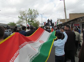 راهپیمائی مردم شهر باباحیدر در روز قدس