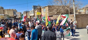 شکوه راهپیمایی روز قدس در شهرستان سامان