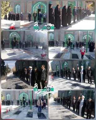 عطر افشانی قبور شهدا روستای فیض آباد به مناسبت هفته بسیج
