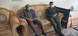 دیدار فرمانده سپاه شهرستان کوهبنان با خانواده شهدا و جانبازان